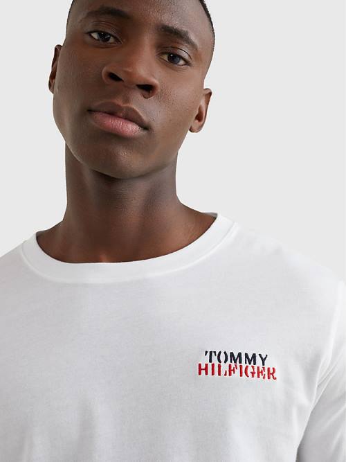 Tommy Hilfiger Ultra Soft Long Sleeve Set Pizsama Férfi Fehér | TH820AVY