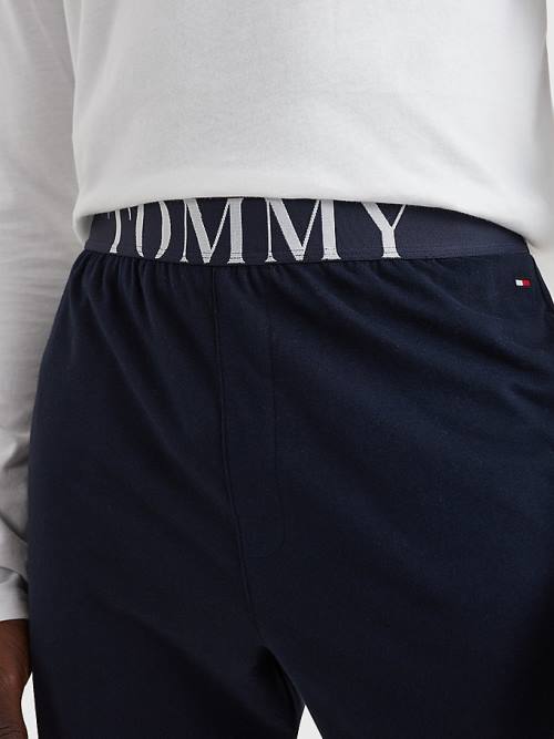 Tommy Hilfiger Ultra Soft Long Sleeve Set Pizsama Férfi Fehér | TH820AVY