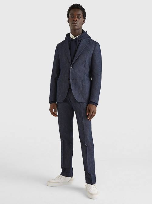 Tommy Hilfiger Unconstructed Two-Button Blézerek Férfi Denim | TH248DXZ