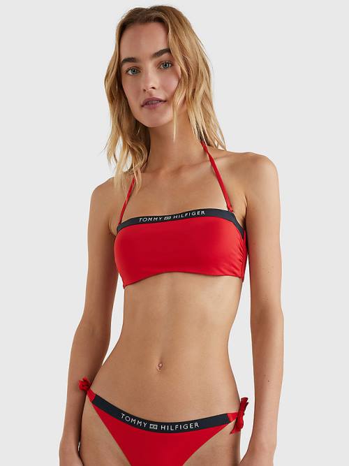 Tommy Hilfiger Underwired Unpadded Bandeau Bikini Top Fürdőruha Női Piros | TH612KOS