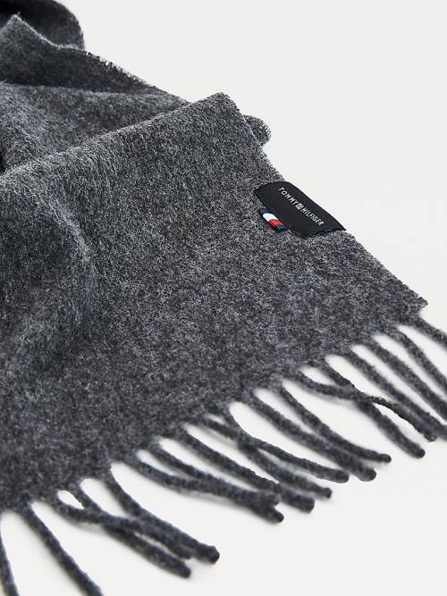 Tommy Hilfiger Uptown Pure Wool Sál Férfi Szürke | TH509PIM