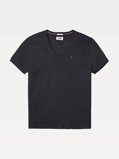 Tommy Hilfiger V-Neck Póló Férfi Fekete | TH089OAU