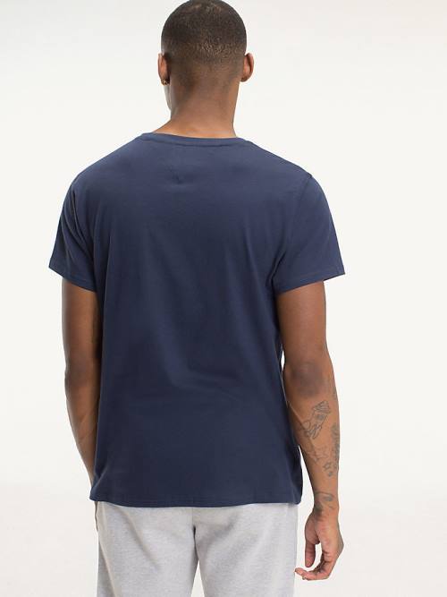 Tommy Hilfiger V-Neck Póló Férfi Kék | TH489AJU