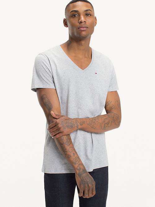 Tommy Hilfiger V-Neck Póló Férfi Szürke | TH524PHS