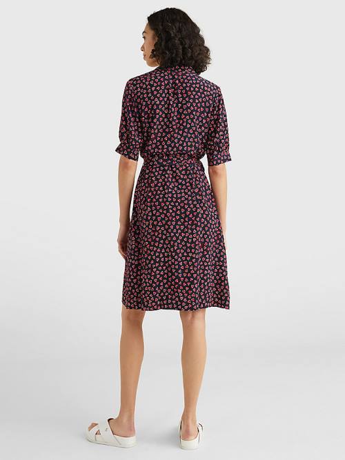 Tommy Hilfiger Valentines Heart Print Knee-Length Ruha Női Kék | TH315TGY