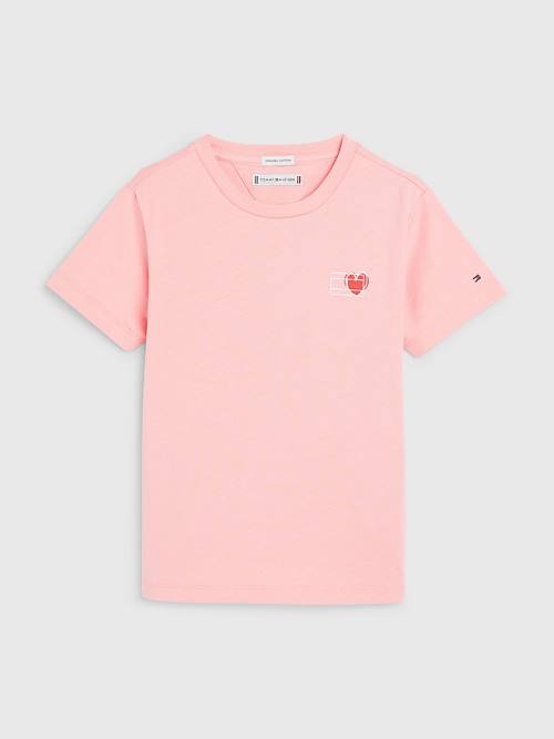 Tommy Hilfiger Valentines Heart Print Póló Lány Rózsaszín | TH639JXE