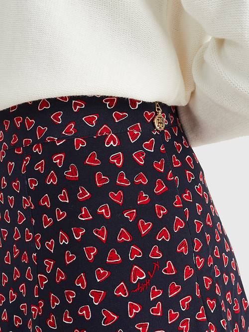 Tommy Hilfiger Valentines Heart Print Szoknya Női Kék | TH760WMK