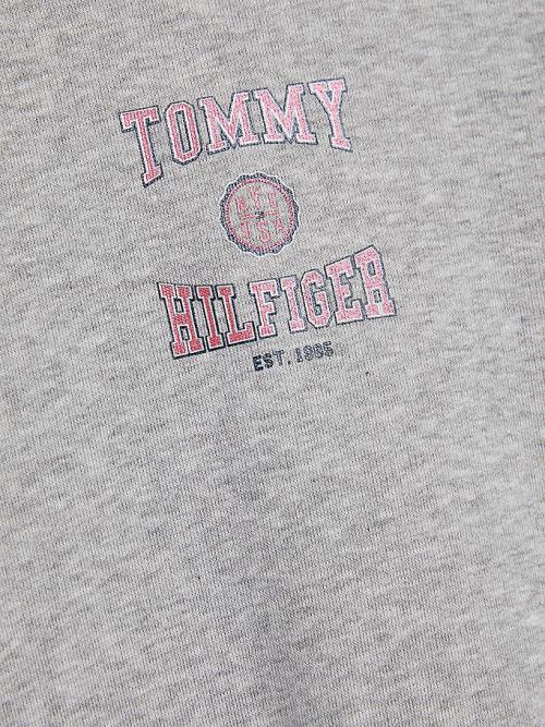 Tommy Hilfiger Varsity Logo Slouchy Kapucnis Pulóver Lány Szürke | TH753WZC