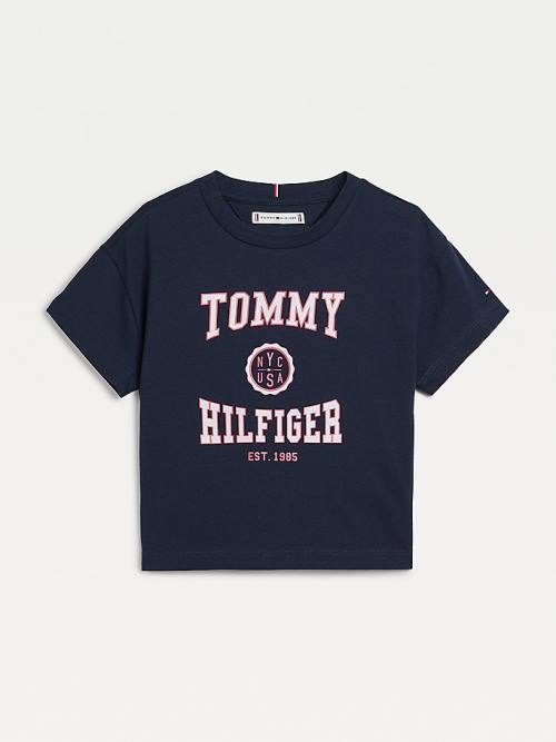 Tommy Hilfiger Varsity Póló Lány Kék | TH526KES