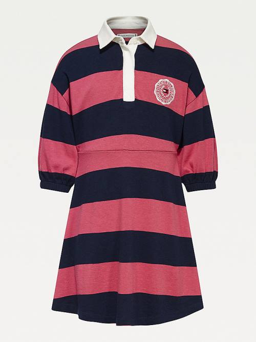 Tommy Hilfiger Varsity Rugby Polo Ruha Lány Kék | TH507VWI