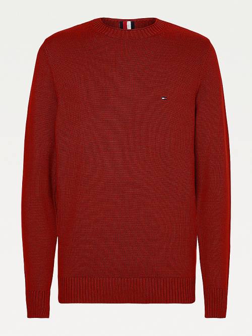 Tommy Hilfiger Vaskos Knit Crew Neck Jumper Pulóverek Férfi Piros | TH481TKI