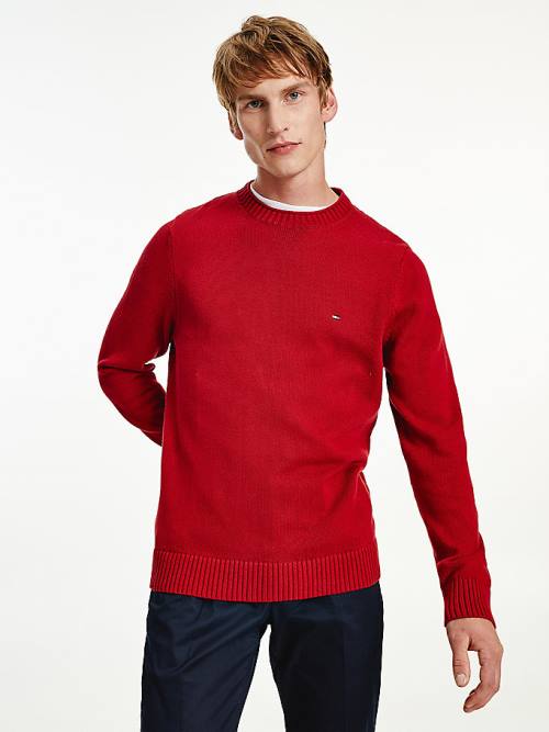 Tommy Hilfiger Vaskos Knit Crew Neck Jumper Pulóverek Férfi Piros | TH481TKI