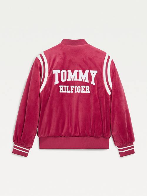 Tommy Hilfiger Velvet Varsity Bomber Kabát Lány Piros | TH950DYH