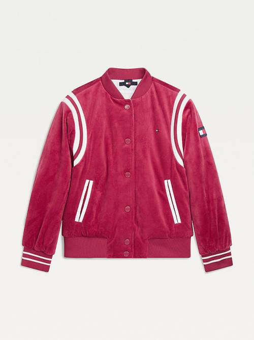 Tommy Hilfiger Velvet Varsity Bomber Kabát Lány Piros | TH950DYH