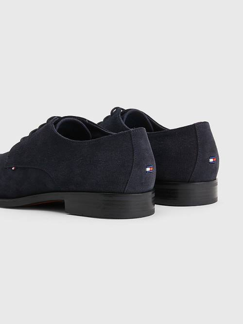 Tommy Hilfiger Velúr Derby Ruha Cipő Férfi Kék | TH743TDH