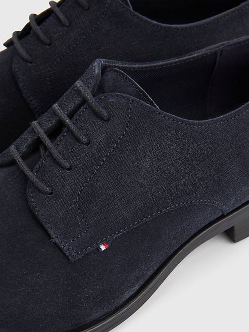 Tommy Hilfiger Velúr Derby Ruha Cipő Férfi Kék | TH743TDH