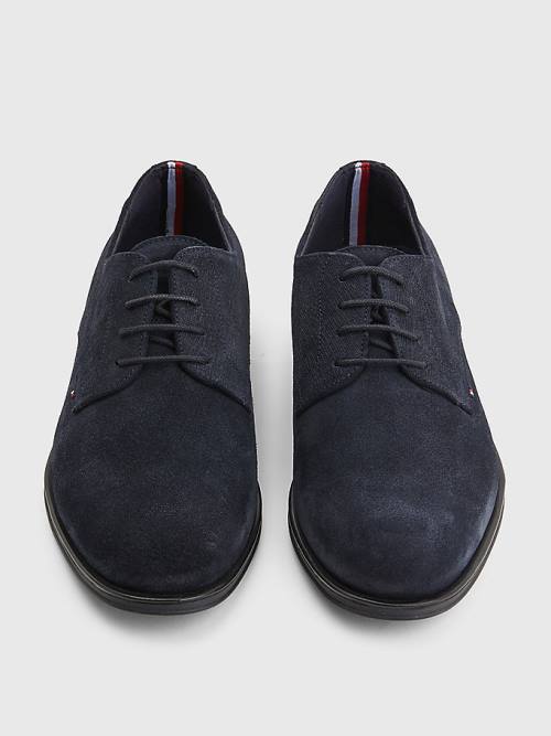 Tommy Hilfiger Velúr Derby Ruha Cipő Férfi Kék | TH743TDH