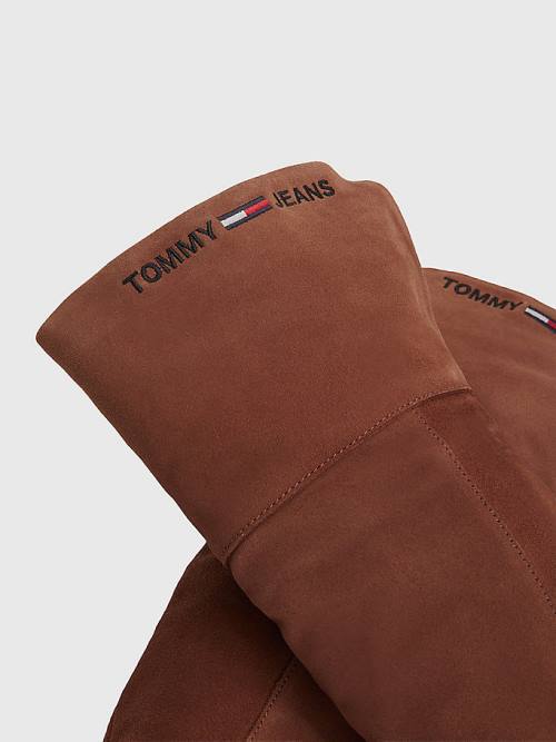 Tommy Hilfiger Velúr Warm Bélelt Klipsz Knee Bakancs Női Barna | TH492TPH