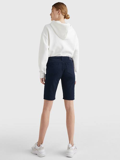 Tommy Hilfiger Venice Slim White Denim Rövidnadrág Női Kék | TH154COS