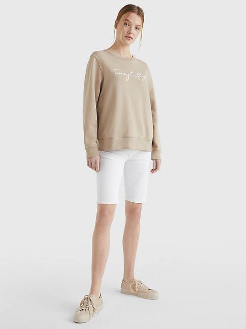 Tommy Hilfiger Venice Slim White Denim Rövidnadrág Női Fehér | TH791AZD