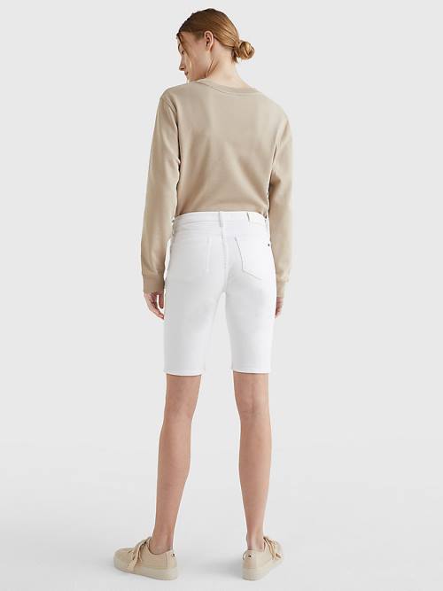 Tommy Hilfiger Venice Slim White Denim Rövidnadrág Női Fehér | TH791AZD