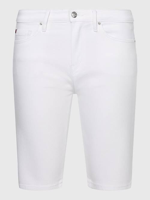 Tommy Hilfiger Venice Slim White Denim Rövidnadrág Női Fehér | TH791AZD