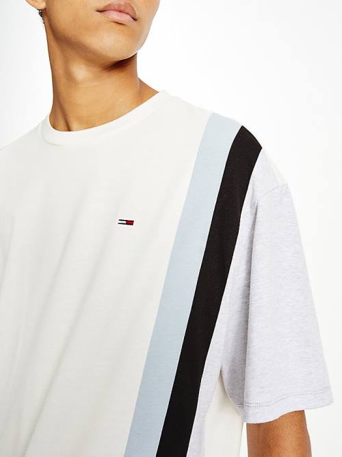 Tommy Hilfiger Vertical Stripe Cut & Sewn Póló Férfi Fehér | TH037UCD