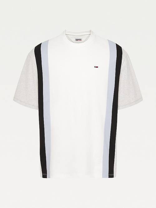 Tommy Hilfiger Vertical Stripe Cut & Sewn Póló Férfi Fehér | TH037UCD