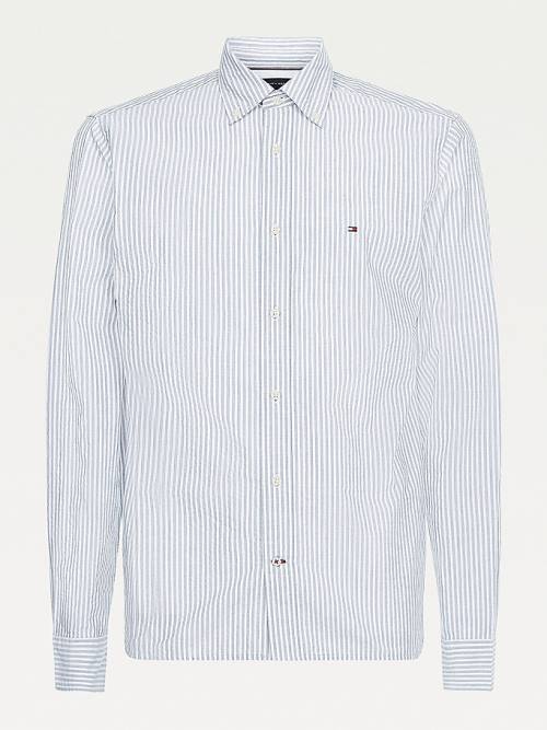 Tommy Hilfiger Vertical Stripe Regular Fit Ingek Férfi Kék | TH392CUZ