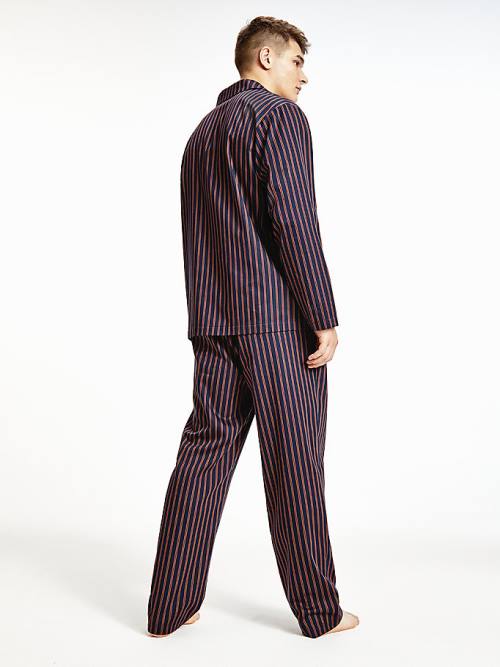 Tommy Hilfiger Vertical Stripe Trousers Pizsama Férfi Kék | TH693XRG