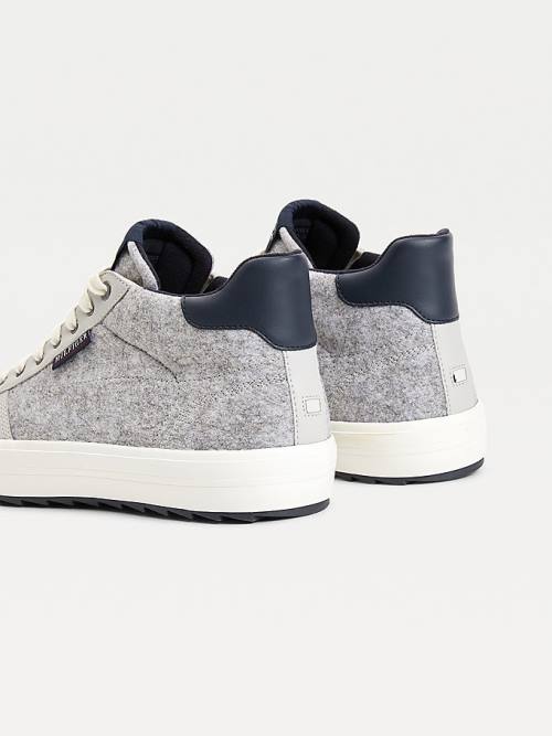 Tommy Hilfiger Vulcanised Felt High-Top Tornacipő Férfi Szürke | TH982MST