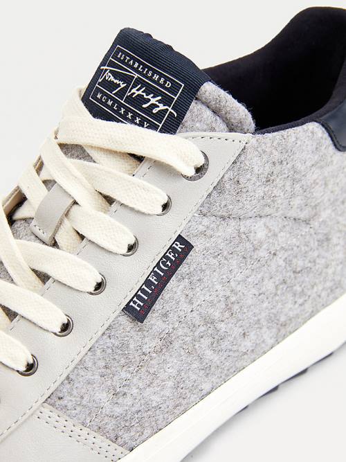 Tommy Hilfiger Vulcanised Felt High-Top Tornacipő Férfi Szürke | TH982MST