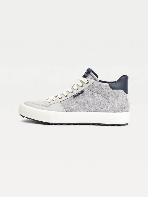 Tommy Hilfiger Vulcanised Felt High-Top Tornacipő Férfi Szürke | TH982MST