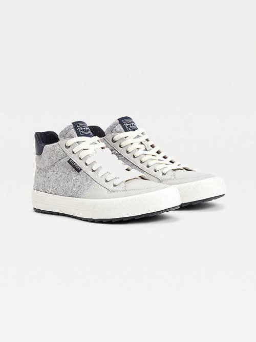 Tommy Hilfiger Vulcanised Felt High-Top Tornacipő Férfi Szürke | TH982MST