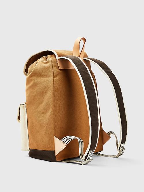 Tommy Hilfiger Vászon Flap Backpack Táska Férfi Khaki | TH640FMX