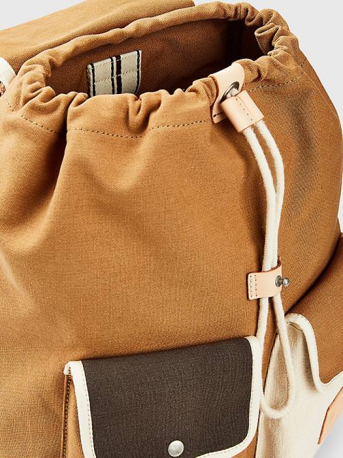 Tommy Hilfiger Vászon Flap Backpack Táska Férfi Khaki | TH640FMX