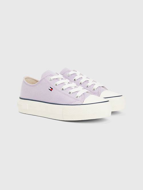 Tommy Hilfiger Vászon Vaskos Low-Top Tornacipő Lány Lila | TH563FLQ