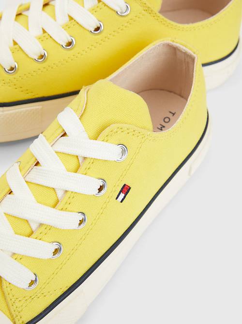 Tommy Hilfiger Vászon Vaskos Low-Top Tornacipő Lány Sárga | TH813NMU