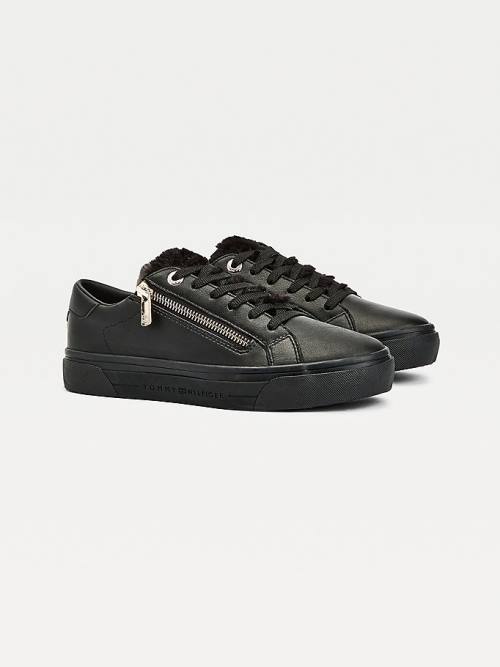 Tommy Hilfiger Warm Bélelt Low-Top Vulcanised Tornacipő Női Fekete | TH029CUN