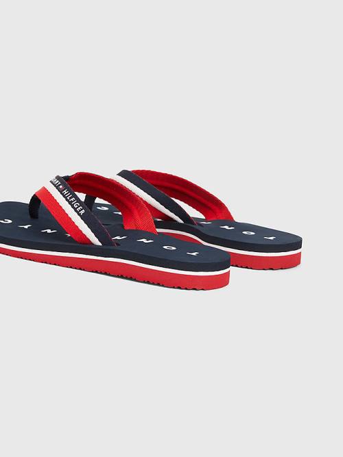 Tommy Hilfiger Webbing Beach Szandál Női Kék | TH026PDI