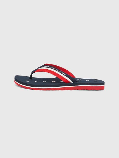 Tommy Hilfiger Webbing Beach Szandál Női Kék | TH026PDI