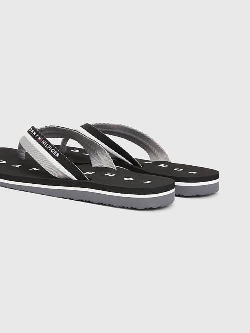 Tommy Hilfiger Webbing Beach Szandál Női Fekete | TH596OGJ