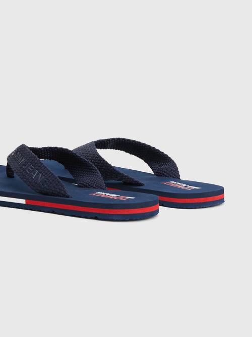 Tommy Hilfiger Webbing Pántos Flag Flip-Flops Szandál Női Kék | TH917SWR