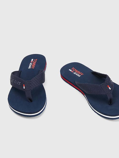 Tommy Hilfiger Webbing Pántos Flag Flip-Flops Szandál Női Kék | TH917SWR