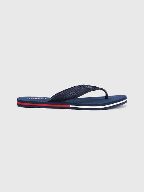 Tommy Hilfiger Webbing Pántos Flag Flip-Flops Szandál Női Kék | TH917SWR