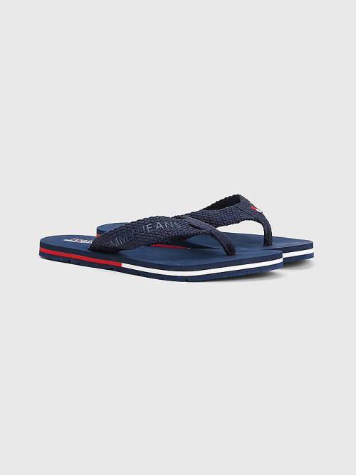 Tommy Hilfiger Webbing Pántos Flag Flip-Flops Szandál Női Kék | TH917SWR