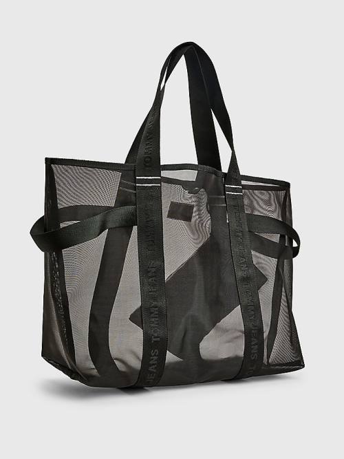 Tommy Hilfiger Weekender Webbing Tote Táska Női Fekete | TH089MZB