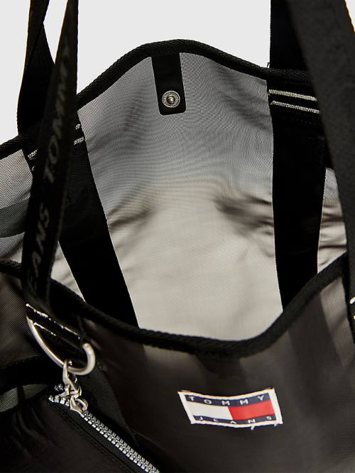 Tommy Hilfiger Weekender Webbing Tote Táska Női Fekete | TH089MZB