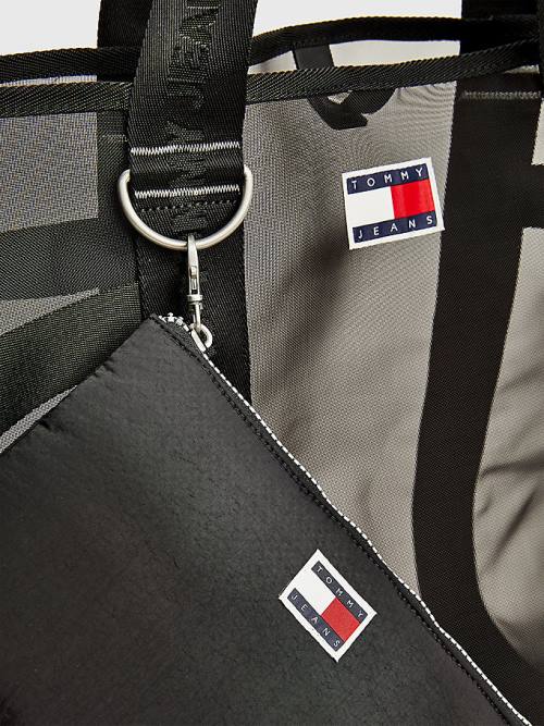 Tommy Hilfiger Weekender Webbing Tote Táska Női Fekete | TH089MZB