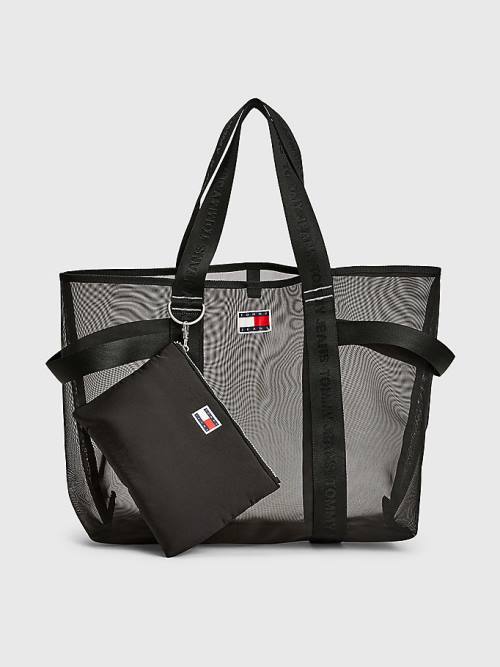 Tommy Hilfiger Weekender Webbing Tote Táska Női Fekete | TH089MZB